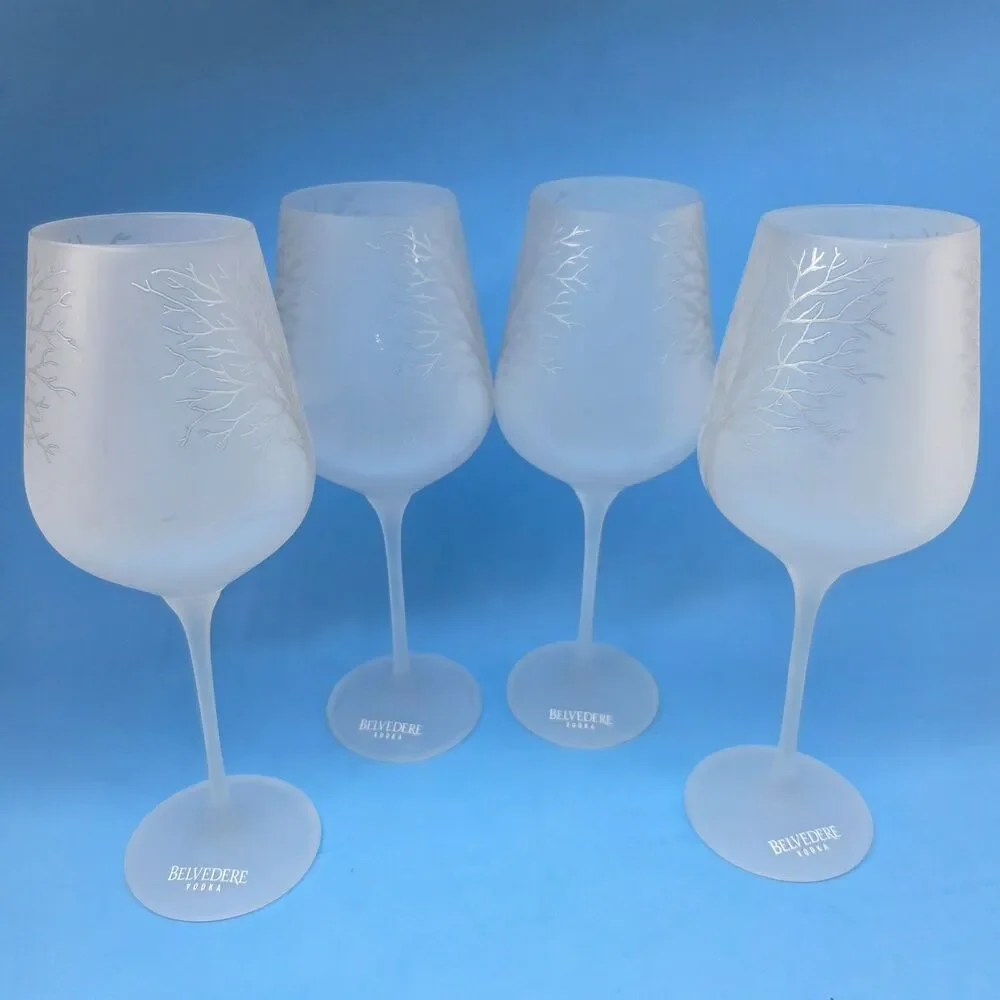 Belvedere Vodka Frosted Tree Cold Activated Glasses 9.5